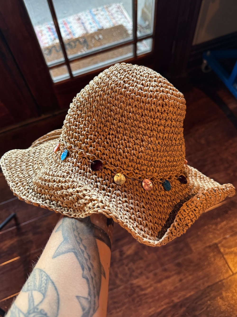 NWT Beach Woven Straw Sun Protection Hat